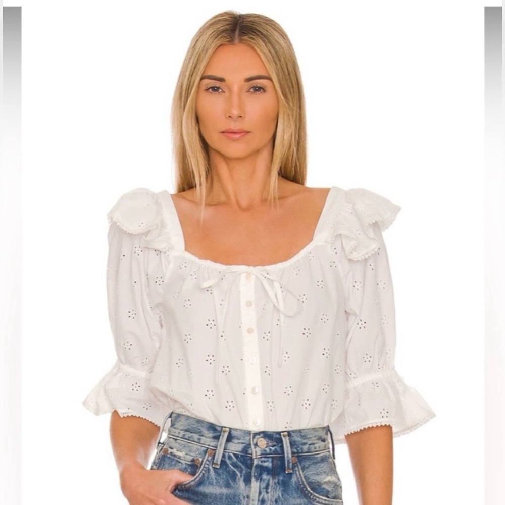 Spell White Eyelet Blouse